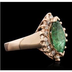 14KT Rose Gold 1.59ct Emerald and Diamond Ring