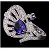 Image 1 : 18KT White Gold 6.20ctw Tanzanite and Diamond Ring