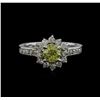 Image 2 : 1.14ctw Yellow Diamond Ring - 14KT White Gold