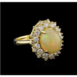 3.01ct Opal and Diamond Ring - 14KT Yellow Gold