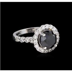 3.76ctw Black Diamond Ring - 14KT White Gold