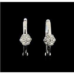 0.13ctw Diamond Earrings - 14KT White Gold