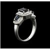 Image 3 : 1.60ctw Sapphire and Diamond Ring - 14KT White Gold