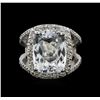 Image 2 : 14KT White Gold 7.07ct Aquamarine and Diamond Ring