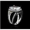 Image 3 : 14KT White Gold 7.07ct Aquamarine and Diamond Ring