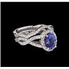 Image 1 : 14KT White Gold 1.44ct Tanzanite and Diamond Ring