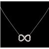 Image 2 : 0.60ctw Diamond Infinity Pendant With Chain - 14KT White Gold