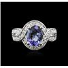 Image 2 : 14KT White Gold 2.13ct Tanzanite and Diamond Ring
