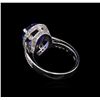 Image 3 : 3.56ct Tanzanite and Diamond Ring - 14KT White Gold