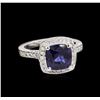 Image 1 : 14KT White Gold 3.13ct Sapphire and Diamond Ring