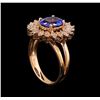 Image 4 : 1.93ct Tanzanite and Diamond Ring - 14KT Rose Gold