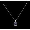 Image 2 : 13.12ct Sapphire and Diamond Pendant - 14KT White Gold