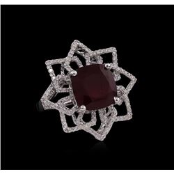 14KT White Gold 11.02ct Ruby and Diamond Ring
