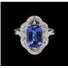 Image 2 : 14KT White Gold 3.20ct Tanzanite and Diamond Ring