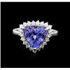 Image 2 : 14KT White Gold 2.78ct Tanzanite and Diamond Ring