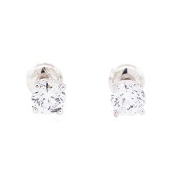 1.00ctw Diamond Stud Earrings - 14KT White Gold
