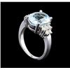 Image 4 : 4.03ct Aquamarine and Diamond Ring - 14KT White Gold