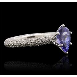 14KT White Gold 1.58ct Tanzanite and Diamond Ring