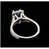 Image 3 : 2.36ct Tanzanite and Diamond Ring - 14KT White Gold