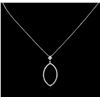 Image 2 : 0.75ctw Diamond Pendant With Chain - 14KT White Gold