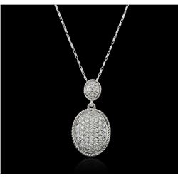 14KT White Gold 0.75ctw Diamond Pendant With Chain