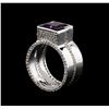 Image 4 : Crayola 3.50ct Pink Amethyst and White Sapphire Ring - .925 Silver