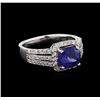 Image 1 : GIA Cert 2.69ct Sapphire and Diamond Ring - 18KT White Gold