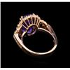 Image 3 : 7.10ct Tanzanite and Diamond Ring - 14KT Rose Gold