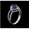Image 3 : 18KT White Gold 2.08ct Sapphire and Diamond Ring