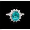 Image 2 : 2.63ct Apatite and Diamond Ring - 14KT White Gold