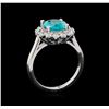 Image 4 : 2.63ct Apatite and Diamond Ring - 14KT White Gold