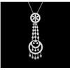 Image 2 : 0.85ctw Diamond Pendant With Chain - 18KT White Gold