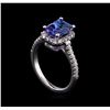 Image 4 : 2.17ct Tanzanite and Diamond Ring - 14KT White Gold