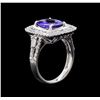 Image 4 : 3.62ct Tanzanite and Diamond Ring - 14KT White Gold