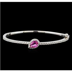 1.08ct Pink Sapphire and Diamond Bracelet - 14KT White Gold