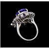 Image 3 : 5.95ct Tanzanite and Diamond Ring - 14KT White Gold