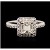 Image 2 : 14KT White Gold EGL USA Certified 1.36ctw Diamond Ring