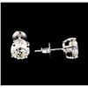 Image 2 : EGL Cert 3.01ctw Diamond Stud Earrings - 14KT White Gold