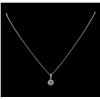 Image 2 : 0.71ctw Diamond Pendant With Chain - 14KT White Gold