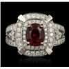 Image 2 : 14KT White Gold 2.67ct Spinel and Diamond Ring