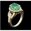 Image 1 : 14KT Yellow Gold 2.84ct Emerald and Diamond Ring