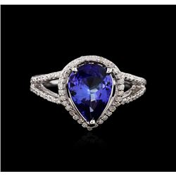 14KT White Gold 2.32ct Tanzanite and Diamond Ring