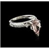 Image 1 : 14KT White Gold 2.23ct Morganite and Diamond Ring