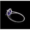 Image 3 : 2.35ct Tanzanite and Diamond Ring - 14KT White Gold