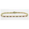 Image 3 : 1.90ctw Diamond and Ruby Bracelet - 14KT Yellow Gold