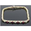 Image 6 : 1.90ctw Diamond and Ruby Bracelet - 14KT Yellow Gold