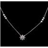 Image 1 : 0.08ctw Diamond Necklace - 14KT White Gold