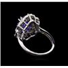 Image 3 : 4.60ct Tanzanite and Diamond Ring - 14KT White Gold