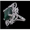 Image 1 : 14KT White Gold 13.22ct Emerald and Diamond Ring