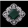 Image 2 : 14KT White Gold 13.22ct Emerald and Diamond Ring